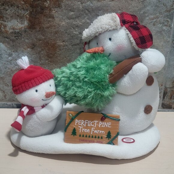 Hallmark Jingle Pals Perfect Pine Tree Farm Animated Push Snowmen 2014 - Picture 1 of 14